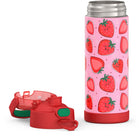 Thermos FUNtainer Vacuum Insulated Stainless Steel Water Bottle - 470mL - Strawberry Smiles-Fits most automobile cup holders