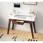 Thomasville Oliver 48"W Writing Desk - White/Brown-Spacious accessory drawer with full-extension ball-bearing slides