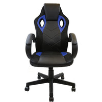 Nicer Furniture Ergonomic Adjustable Gaming Chair - Blue-Racing-style design functions as both a gaming and office chair.  