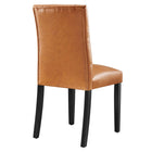 Modway Duchess Button Tufted Vegan Leather Dining Chair - Tan-Chair Weight Capacity: 286 lbs.