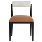 Modway Kai Boucle and Vegan Leather Dining Chair - Pearl/Tan/Black-8