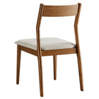 Modway Solara Fabric Wood Dining Side Chairs - Walnut/Heathered Weave Beige - 2 Pack-8