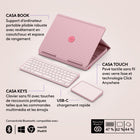 Logitech - Casa Pop-Up Desk - Rose-Conçu pour une vaste gamme d'ordinateurs portables: le support prend en charge la plupart des ordinateurs portables de 10 à 17 pouces, de plus, chaque dispositif se connecte à plusieurs systèmes d'exploitation (Windows, macOS, iPadOS, ChromeOS) via Bluetooth Low Energy 
