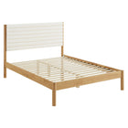 Modway Olea Channel Tufted Boucle Solid Wood King Platform Bed - Feather Oak-Channel Tufted Boucle Upholstered Headboard