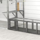 PawHut Outdoor Extendable Pet Enclosure with 3 Doors - Grey-Colour: Grey 
