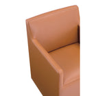 Manhattan Comfort Anna Square 22.83" Modern Faux Leather Upholstered Dining Armchair - Saddle-30 Day Limited Manufacturer's Warranty