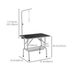 PawHut 35.4" L Dog Grooming Table with 8-39" Height Adjustable Arm-Storage shelf to store dog's grooming equipment 