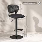 HOMCOM Counter Height Modern Swivel Bar Stools - Black - 2 Pack-Smooth 360° rotation enhances dining flexibility
