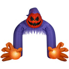GEMMY - Arche gonflable d'Halloween en forme de citrouille avec lumières tourbillonnantes-La tête de Jack-o'-lantern s'illumine avec des lumières tournoyantes et tourbillonnantes.