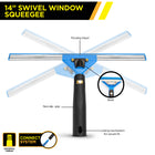 Gritt Commercial 14" Swivel Window Squeegee with Quick Release - 2 Pack-Light weight plastic design reduces user fatigue