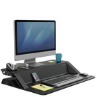 Fellowes - Poste de travail assis-debout Lotus - Noir-Flexibilité : Ses 22 réglages en hauteur différents vous permettent de travailler dans la position qui vous convient le mieux