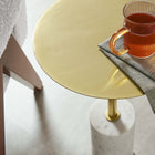 Modway Lyric Round Side Table - White Brass-Versatile Accent Table