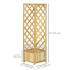 Outsunny Raised Garden Bed with Trellis for Vine Climbing - 16" x 16" x 57" - Natural-Made of outdoor-ready fir wood
