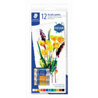 Staedtler Acrylic Paint - 12 ml - Assorted Colours - 12 Pack-12 ml (0.4 fl oz) paint tubes