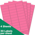 JAM Paper Mailing Address Labels - 1 x 2 5/8 - Ultra Pink - 4 sets of 120-2.6"h x 1"w x 1/5"d