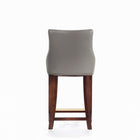 Manhattan Comfort - Shubert tabouret de comptoir moderne en similicuir 22,64" - taupe foncé - lot de 3-Hauteur du siège : 25,98 po