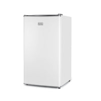 BLACK+DECKER 3.2 cu. ft. Freestanding Mini Fridge with Freezer - White-Compact & Stylish: The sleek, modern design - available in black, stainless look vinyl, and white - is perfect for college dorm rooms, offices, garages, home bars, small apartments, and RV campers