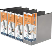 QuickFit Anneaux en D Pin-Lock, 5 po, à déclencheur unique, verrouillables, prévenant l'écartement  paquet de 4 – Noir-3 Reliure À Anneaux