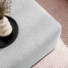Modway - Callum Gros tissu carré tissé en bruyère de 28" Rembourré Ottoman - Tissage à bruyère gris clair-Arrivée entièrement assemblée