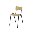 Ceha Canada Ruby Multipurpose Stackable Chair - Black/Beech -Sturdy Construction: Built with a strong Ø 21 mm welded tube frame, finished with an epoxy-polyester powder coating for durability