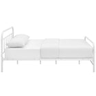Modway Maisie Stainless Steel Queen Bed Frame - White-Non-Marking Foot Caps