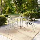 Flash Furniture – Table carrée de 31,5 po en aluminium avec 4 sièges à traverses, intérieur/extérieur (TLH32SQ017BCHR4)-31,50 larg. x 31,50 prof. x 27,25 haut. (po)/carré