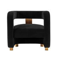 Manhattan Comfort - Amirah fauteuil d’appoint moderne en velours 28,94" noir rembourré-Chaise d’appoint moderne pour le salon