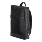 Champs Onyx Modern Nylon Backpack - Black-Padded 15.6" laptop and tablet sleeve with compression strap closure