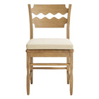 Modway - Jax Bois de chêne Chaise de salle à manger avec dossier ondulé en forme de rasoir et coussin in Lin de chêne usé-Entièrement assemblé