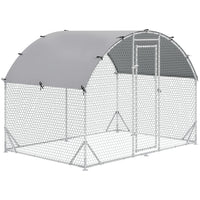 PawHut - Grande cage à poules en métal galvanisé 9,2 pi x 6,2 pi x 6,5 po-Le toit ombragé garde les animaux au frais, au sec, confortables et protégés de la pluie et des rayons UV 