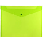 JAM Paper Plastic Envelopes with Snap Closure, Letter Booklet, 9.75 x 13, Lime Green Poly, 12 Pack (218S0LI)-Lime Green Plastic Snap Closure Letter Document Envelope