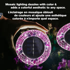 Bell+Howell - Disques lumineux décoratifs LED solaires d'extérieur en mosaïque - Rose éclatant - Paquet de 4-Alimentation solaire - grand panneau solaire qui capte l’énergie toute la journée et alimente les led pour 10+ heures d’éclairage la nuit