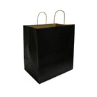 Reliabag Paper Bags - Twist Handles - 14" W x 10" D x 15.75" H - Black  - 50 Pack-Made by the premium black kraft paper with the re-enforced flat bottom
