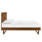Modway Marlee Wood Full Platform Bed with Angular Frame - Walnut-Rubberwood Legs