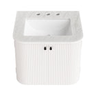 Modway - Zia Support mural de 24" Meuble de salle de bain avec lavabo en marbre - Ivoire-Matchs non inclus