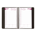 Brownline 2027 Twin Wire Daily Planner - 8" x 5" - Black-Twin-wire binding with lizard-like soft cover