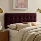 Modway Emily Stain-Resistant Performance Velvet Full Size Headboard - Mulberry-Wood Blend Frame