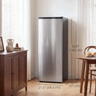 HOMCOM Compact Upright Freezer for Home - 7.0 cu. ft. - Silver-Adjustable glass shelves create flexible storage levels with ease