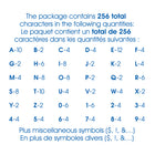Creative Start - Lettres autoadhésives en vinyle - Chiffres et symboles - 1 po - Noir - 256 caractères par paquet-Comprend les lettres majuscules de A à Z, les chiffres de 0 à 9 et divers symboles Helvetica