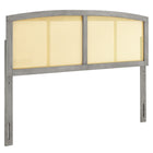 Modway Halcyon Cane Full Headboard - Grey-Full Wood Headboard