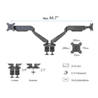 ShoppingAll Adjustable Dual Gas Spring Arm Monitor Desk Mount Stand - Black-7
