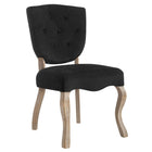 Modway Array Vintage French Performance Velvet Dining Side Chair - Black-Vintage French Dining Side Chair