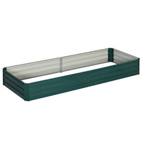 Outsunny Galvanized Raised Garden Bed - 95" L x 36" W x 12" H - Green-Crafted from galvanized steel, renowned for its rust-resistant properties 