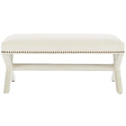 Modway Rivet Performance Velvet Bench - Ivory-Dense Foam Padding