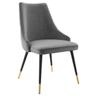 Modway Adorn Performance Velvet Dining Side Chair - Grey - 2 Pack-Durable Stain-Resistant Fabric