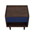 Manhattan Comfort - Lot de 2 tables de chevet Duane 51,4 cm style mid-century modern - brun foncé et bleu marine-15,66 po L x 20,23 po l x 19,68 po H