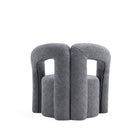 Manhattan Comfort - Darian fauteuil d’appoint moderne en bouclé 32,68" gris - lot de 2-Livré chez vous entièrement assemblé ! Aucun assemblage requis