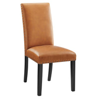 Modway Parcel Dining Faux Leather Side Chair - Tan-Modern Accent Chair