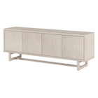 Hudson&Canal Cutler TV Stand for TV's up to 75" - Alder White-The top has a weight capacity of 75 lbs, lower shelves can hold 35 lbs each