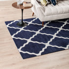 Modway Marja Moroccan Trellis Area Rug - 8 ft W x 10 ft L - Navy/Ivory-Protect Floors From Traffic/Furniture